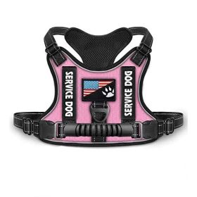 Shock Absorption Comfortable Night Vision Reflective Pet Harness Dog Vest Traction Chest Strap (Option: Pink-XS)