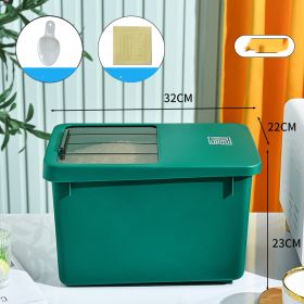Cat Dog Food Storage Bucket Food Bucket Storage Box (Option: Green Simple Stickers-13 Liters Capacity)