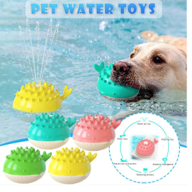 Pets Supplies Factory Amazon Hot Summer Electric Water Floating Swimming Pet Bathing Water Spray Dog Toy (Color: Green 4)