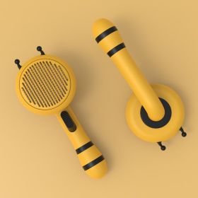 Little Bee Pet Needle Comb Cat Comb One Click Hairdressing Tool Pet Comb Manufacturer Direct Sales Cross border New Product (colour: Little Bee Needle Comb - Yellow)