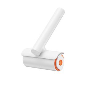 Ai Wo Hair Sticker Tearable Drum Hair Sticker Clothes, Bed Sheets, Hair Removal Pet Hair Sticker Hair Removal Brush Wholesale (colour: Minimalist Roller Sticker - White+Orange)