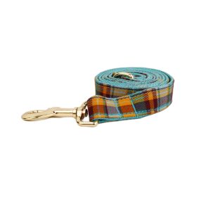 Green Plaid Plain Pet Collar (Option: Dog Leash-XL)